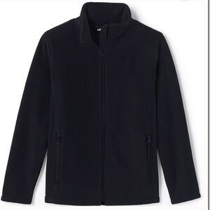 Lands'‎ End Kids Full Zip Mid Weight Fleece Jacket Classic Warm Cozy Winter
